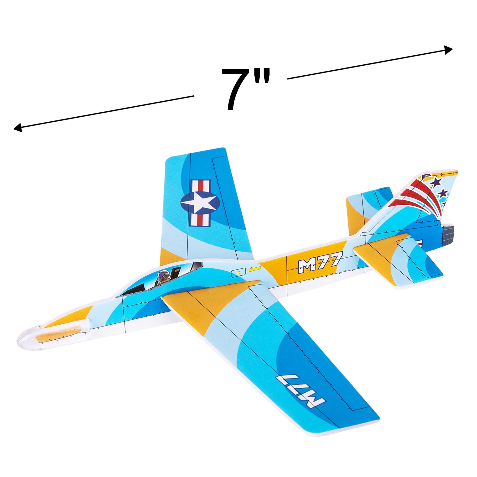 ArtCreativity 24 Pack Glider Fighter Jets 3D Puzzle Set - 7 Inch Various Jet Design Schemes - Airplane Theme Party Activity - Great Party Favor, Summer Fun, Gift Idea for Boys and Girls