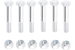 HAQQI Shear Bolts for Compatible with Rotary Cutters Mill Grade 5 SAE J429 3.5" with Nylock Nut (Pack of 6)