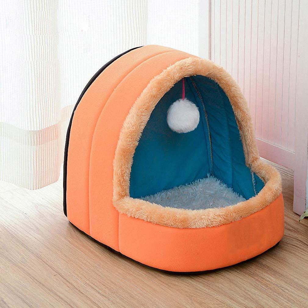 Hynsin Winter Yurt Shape Cattery Dog Bed Pet All Season Tent Cat Kennel Indoor Portable Travel Pets House Kennel Puppy Mat Pink S : Pet Supplies