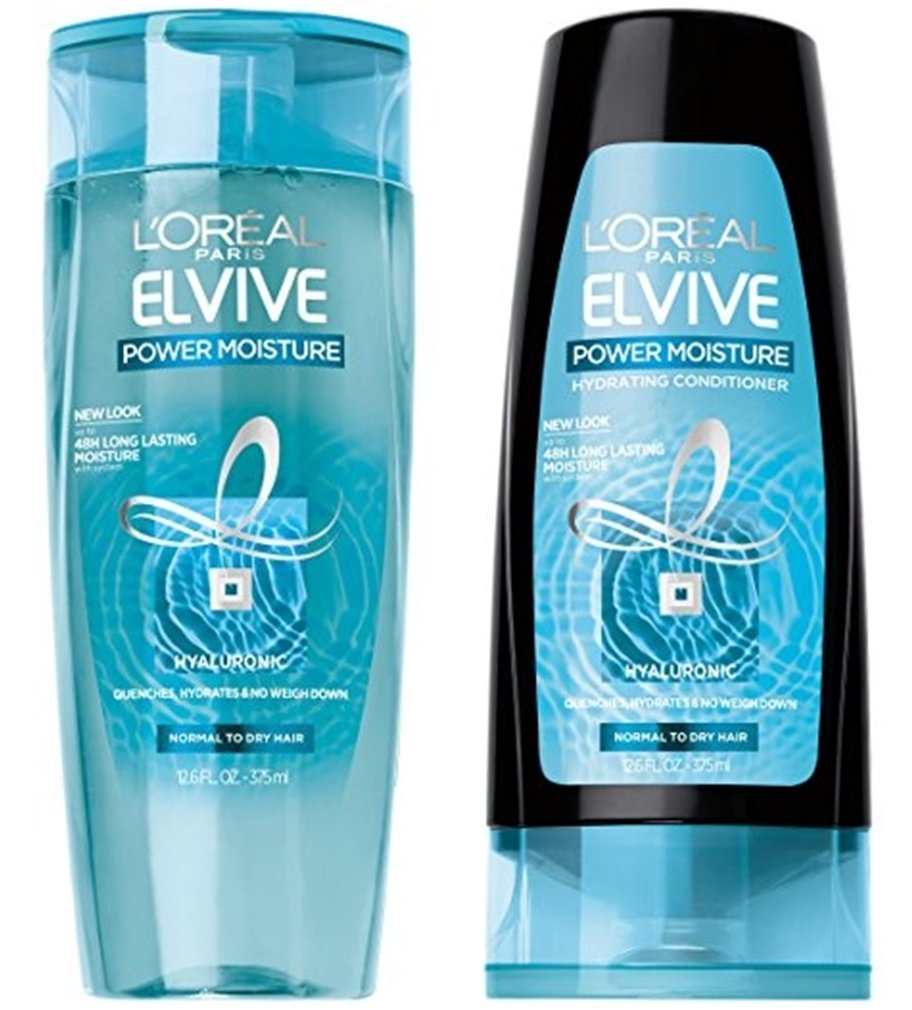 L'Or&eacute;al Paris Elvive Power Moisture Hydrating Shampoo and Conditioner Set, 12.6 fl. oz. each