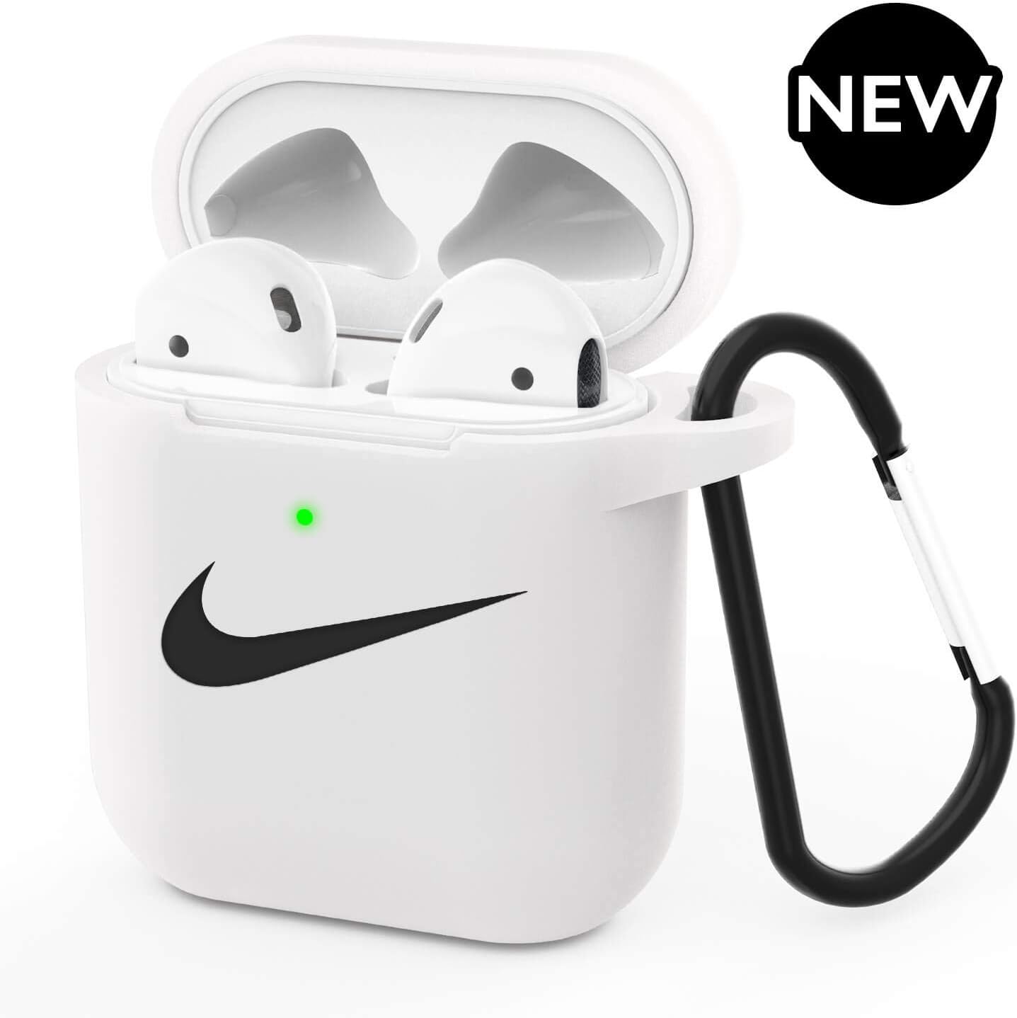Airpods Case - AirPods Case Cover Silicone Skin & Protective Airpods Accessories for Apple Airpods 2 & 1 Charging Case White (Front LED Visible)
