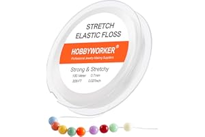 Hobbyworker Elastic Stretch Bracelet String Cord for Jewelry Making and Bracelet Making White