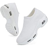 DimaiGlobal Women's Walking Shoes Sock Sneakers Slip On Comfort Mesh Fashion Cushion Lady Girls Modern Jazz Dance Easy Shoes Wedge Platform Loafers