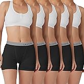 LALESTE Women Cotton Boxer Briefs 3" Inseam Boy Shorts Underwear Anti Chafing Shorts 5 Pack