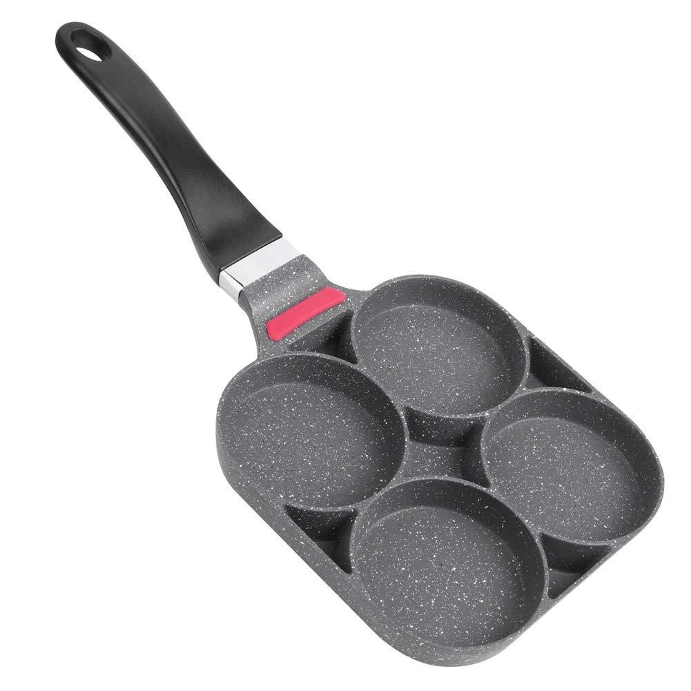 Breakfast Pancake Cooking Pan Aluminum Frying Pan Mold for Egg Hamburger with Handle Kitchen Use(Open-Fire Type)