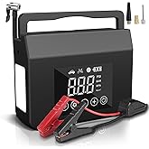 4000A Jump Starter with Air Compressor, 150PSI 12V Smart Portable Car Jump Starter(All Gas/8.0L Diesel), 15000mAh Power Bank & Jumper Cables, LED Light,Type-C Quick Charge