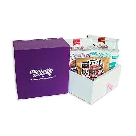 Buy Feel Mighty Low Calorie Protein Holiday Bundle 1 Strawberries Cream Protein Overnight Oats 1 Double Chocolate 1 Almond Chocochip Protein Cookies 1 Chocolate Walnut Protein 1 Dark Chocolate Fudge Low