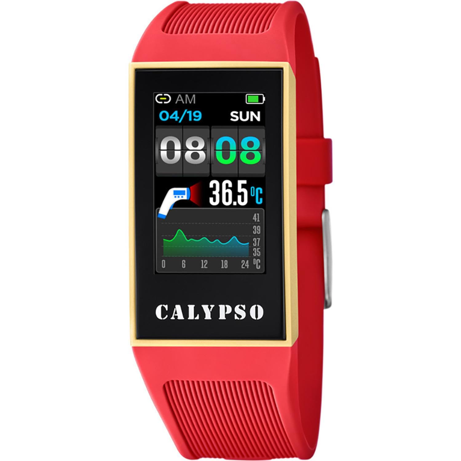 CALYPSO - Unisex Adult Watch Model K8502 / 3 from the SMARTWATCH Collection, 23.80/41.30 mm case with Fuchsia Rubber Strap for Women - K8502/3