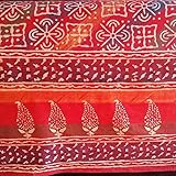 Handmade Cotton Hand Block Print Dabu Floral Tapestry Tablecloth Bedspread Throw Beach Sheet Sun Canopy Full