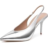 DANAZANA Closed Toe Pumps Women Chunky Block Heels Pointed Toed Ankle Strap Heel Pump Shoe Office Wedding Casual Dance Glitter Pumps Shoes for Lady Size 6-11