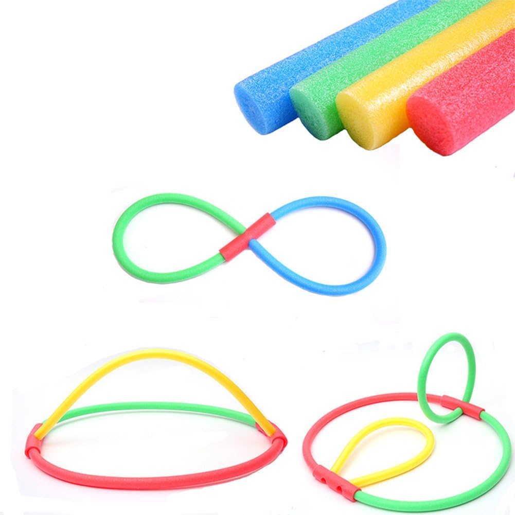 elegantstunning Flexible Colorful Swim Foam Pool Noodles Swimming Hollow Water Float Aid Woggle Noodles