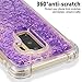 Cattech S9 Plus Case for Women, Glitter Liquid Sparkle Floating Luxury Bling Quicksand [Drop Protection] [Non-Slip Grip] Slim Clear Soft TPU Cover for Samsung Galaxy S 9 Plus + Stylus (Purple)