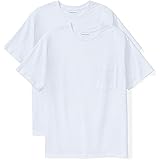 Amazon Essentials Men's Big-Tall Big & Tall 2-Pack Short-Sleeve Crewneck T-Shirt W/Pocket Fit by DXL