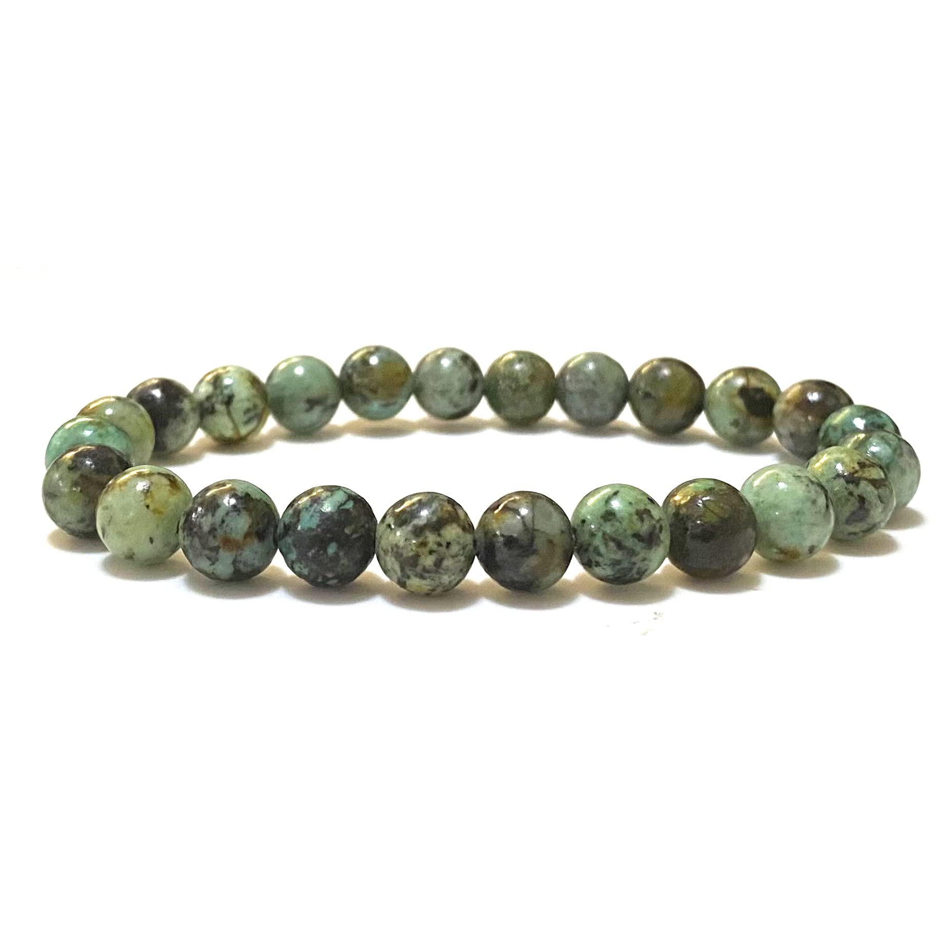 Ouubuuy Africa Turquoise Crystal Beads Bracelet 8mm Natural Gemstone Beaded Bracelets Healing Crystal Bracelet for Women Mothers Day Gifts