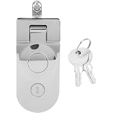 BORDSTRACT Compression Latch, Zinc Alloy Flush Mount Trigger Latch with 2‑Key, RV Compartment Lock, Sealed Large Lever Hand Operated Compression Latch, for RV, Camper Trailer Motorhome Caravan Boat