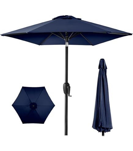 Best Choice Products 10ft Outdoor Patio Umbrella, Outdoor Table Umbrella, Yard Umbrella, Market Umbrella with 6 Sturdy Ribs, Push Button, Tilt and Crank