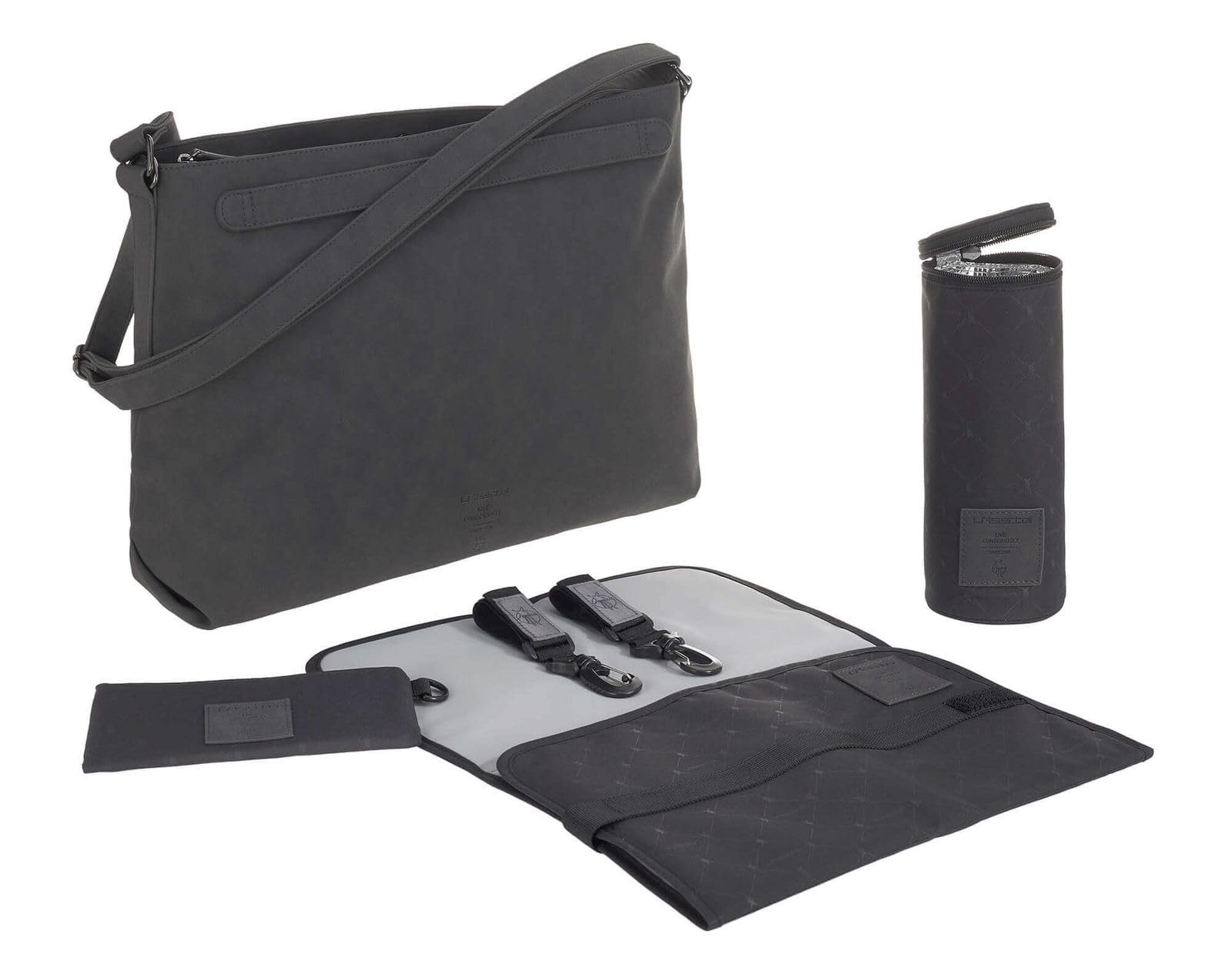 Lässig Baby Nappy Changing Bag Diaper Bag with Accessories/Tender Shoulder Bag, Anthracite
