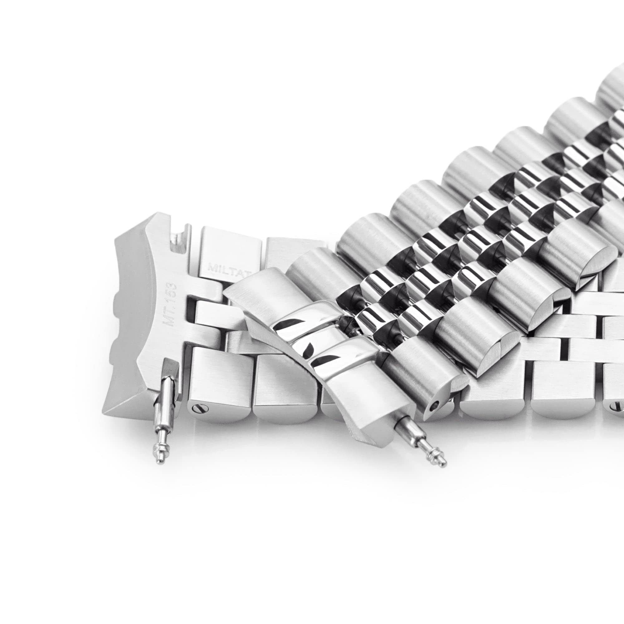 MiLTAT 20mm Super-JUB Watch Band compatible with Seiko Prospex Speedtimer SSC813 SSC815 SSC817 V-Clasp 2-Tone Polished