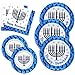 Hanukkah Plates and Napkins for 24 Guests Includes 24 9