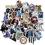 Harry Potter Cartoon Waterproof Stickers 50pcs Car Laptop Helmet Luggage Vintage Skateboard Wall Decor Gift for Kids (Harry Potter)