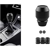 Zpana Car Shift Knob, Aluminum Alloy Manual Automatic Vehicle Gear Shifter Knob, 5 6 Speed Automotive Gear Lever Stick Shift Handle Replacement Accessories, Universal for SUV, Sedan, Truck (Black)