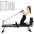 Pilates Reformer, Foldable Pilates Reformer Home Gym Equipment,Core Pilates Bed for Home Workouts ,with Dual Resistance- Springs and Cords, Jump Board Christmas Birthday Valentines Day Gift