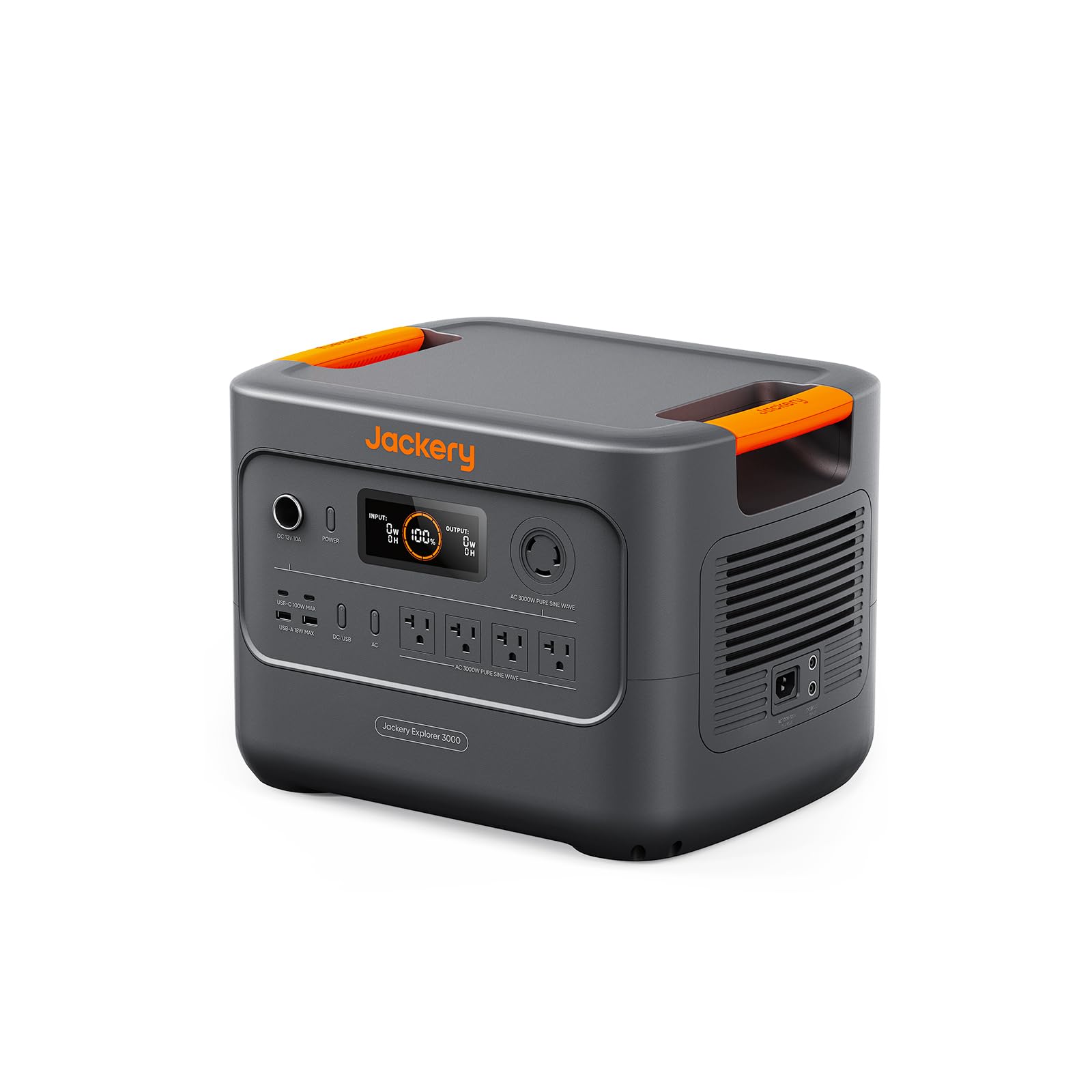 Jackery Portable Power Supply 3000 New 3072Wh Large Capacity 3000 Wh Class Lightest Weight 2.5 Hours Full Charge Iron Phosphate 10 Years Long Life Rated Output 3,000 W Instant Maximum 6,000 W Disaster