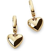 Ana Luisa Puffed Heart Earrings - Heart Charm Huggie Hoops and Earring Stud Styles - Dainty 14K Gold Plated, Silver Rhodium Plated & Mixed Metal Silver & Gold Earrings - Hypoallergenic Water-Resistant