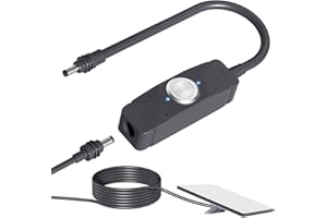 STARGEAR Power Switch for Starlink Mini/Gen 3 Cable, 16mΩ IP67 Waterproof with Magnetic Base Outdoor Switch, 16AWG 1FT Extension Cable & Power Adapter with One-Touch Metal Button & Dual LEDs for RV Camping