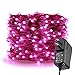 ER CHEN LED String Lights Plug in, 66Ft/20M 200 LED Silver Coated Copper Wire Starry Lights Outdoor/Indoor Decorative Fairy Lights for Bedroom, Patio, Garden, Party, Christmas Tree (Pink)