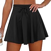 Caracilia Womens Tennis Skirts Athletic Mini Skort 2026 High Waisted Drawstring Golf Workout Pickleball Skirt Built in Shorts