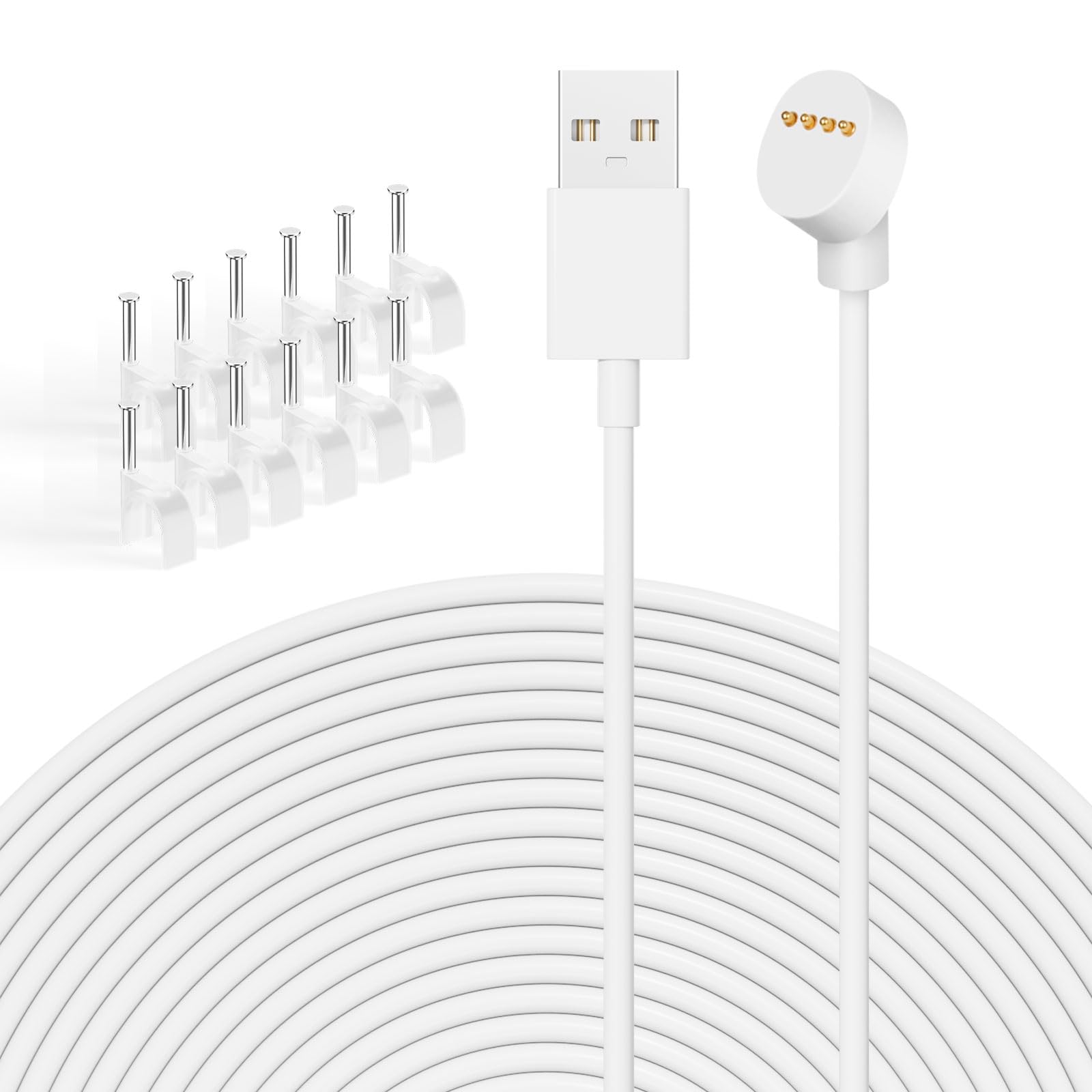 Photo 1 of 1 Pack Power Cable Compatible with Google Nest Camera Charging Cable, 34FT/10.4M Weatherproof Charging Cable for Nest Camera Continuously Power Your Nest Cam (Battery) - White