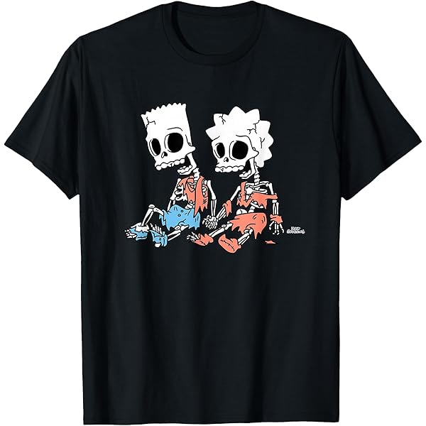 Amazon.com: The Simpsons Bart & Lisa Skeletons C2 T-Shirt