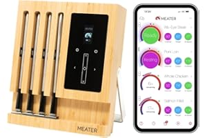 MEATER Block: Wireless Smart Meat Thermometer - 4 Probes, Long Range - for BBQ, Oven, Grill, Kitchen, Smoker, Rotisserie | iOS & Android App | Apple Watch, Alexa Compatible | Dishwasher Safe