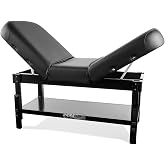 EarthLite Hydra Stationary Tattoo Table, Manual Dual Tilt, Easy Assembly, Made in USA, 30" x 73", Black