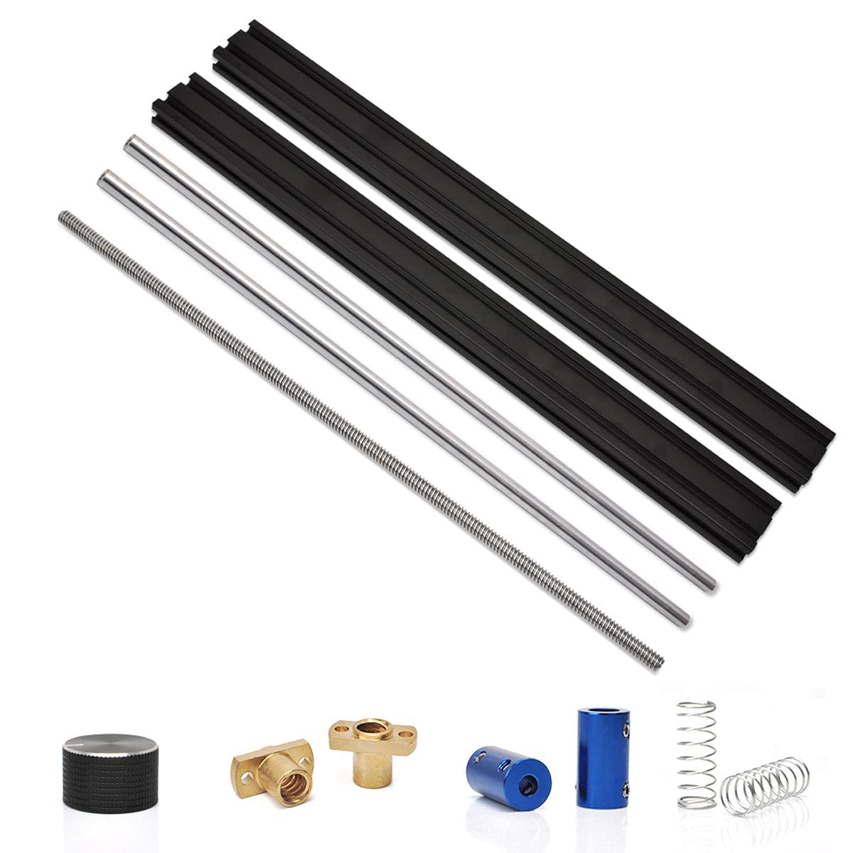 TEN-HIGH 3018 Y-axis Extension kit, Conversion kit to Expand The 3018 to 3040, with 2pcs Rigid Couplings, Compatible with Most 3018 CNC Milling Machines (Including 12 Small Parts)