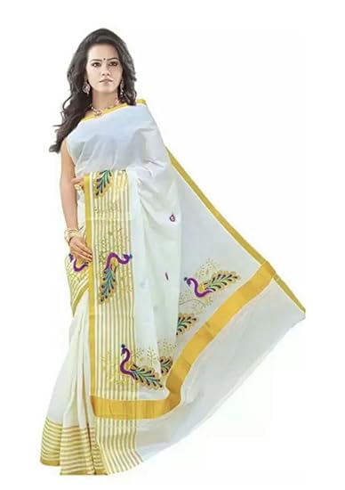cotton kerala kasavu zari saree with running blouse