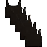 Sexy Basics Women's Tank Sport Bra | Workout Spandex Cami Crop Tank | 4 Way Stretch Pullover Sport Top | Multi-Packs