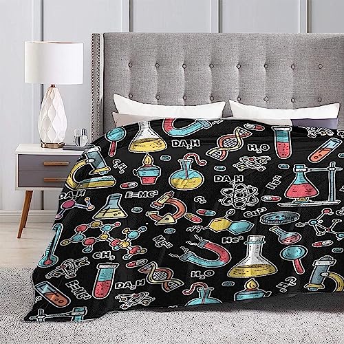 Science Lab Blanket Flannel Fuzzy Warm Plush Lightweight Soft Throw for Couch Sofa Bed Office Camping Good Gift for Boy Girl 40\'\'x 50\'\' for Kids/Child