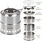 Ohuhu Rocket Stainless Steel Camping Stove Wood Alcohol Portable Outdoor Cooking view 2