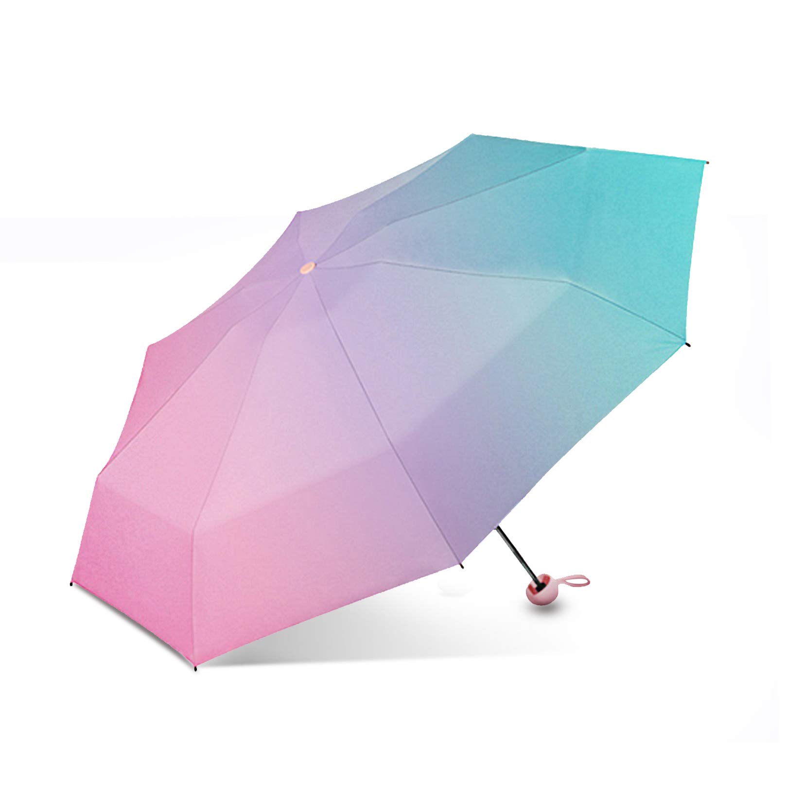 Galatée (Aurora) Macaron Colors UV Umbrella Folding Mini Umbrella Lightweight Compact Umbrella for Lady,Unique Capsule Box,UV Protection UPF 50+ Rain Resistant for Adults Over 15 Years Old
