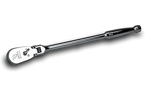 Capri Tools 3/8-Inch Drive Low Profile Flex-Head Ratchet, True 72-Tooth, 5-Degree Swing Arc, 180-Degree Flex-Head (CP12300FX)