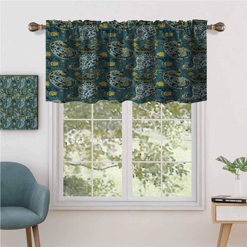 Hiiiman Rod Pocket Curtain Valance Blackout Antique Curly
