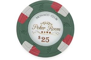 Claysmith Gaming Pack of 50 Monaco Club Poker Chips, Heavyweight 13.5-gram Clay Composite