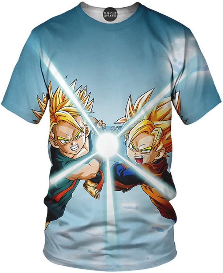 On Cue Apparel DBZ - Goten & Trunks T-Shirt - All Over Print Graphic Rave Shirts