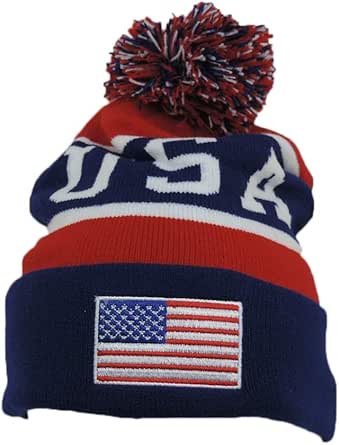 Red white blue knit hat Clearance