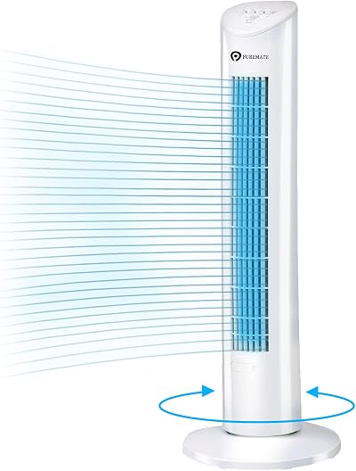 PureMate 31-Inch Tower Fan with Oscillation and Aroma Function - 3 Speeds