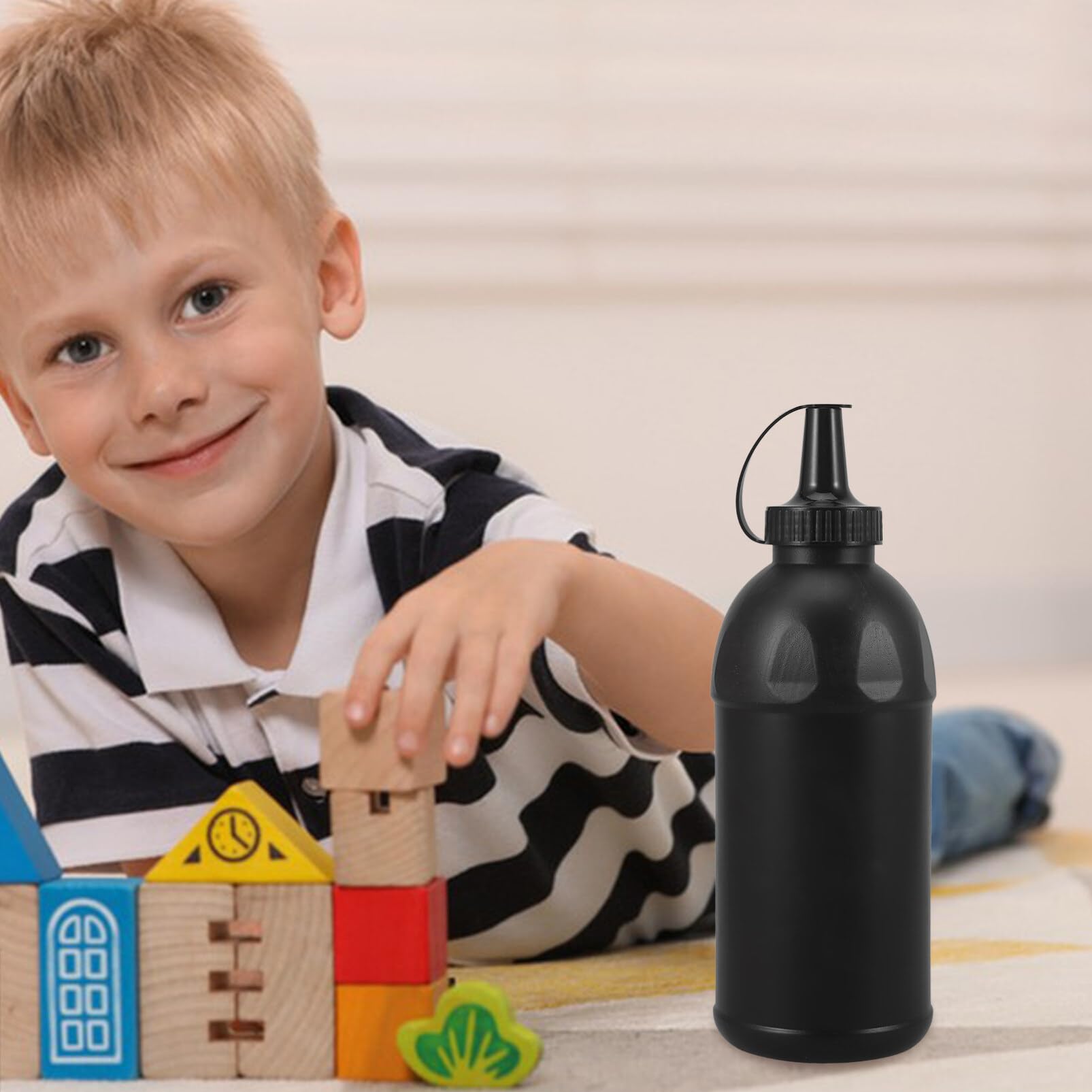 800ml Bullets Beads Bottle: Plastic Gel Ball Holder Black Refill Container Liquid Toy Bead Holder Outdoor Game Accessories