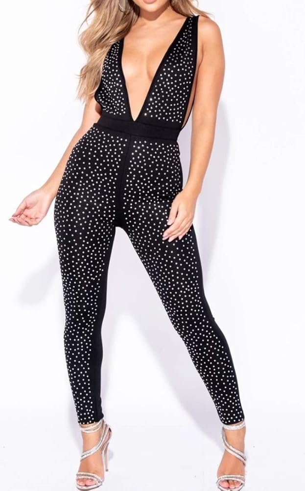 black studded jumpsuit