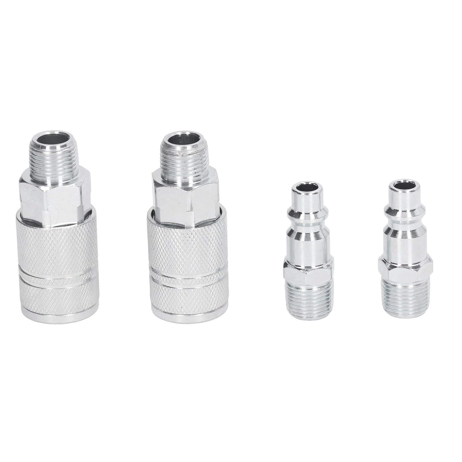 Air Hose Fittings, 2 External Connection and 2 External Plug 3/8 Inch NPT Industrial Air Compressor Quick Connect Fittings, Air Hose Quick Connect Connector, Aluminum Alloy Air Hose Fittings